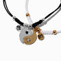 Best Friends Split Black &amp; White Yin Yang Pendant Cord Necklaces - 2 Pack,