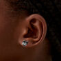 Black Crystal Cat Stud Earrings ,