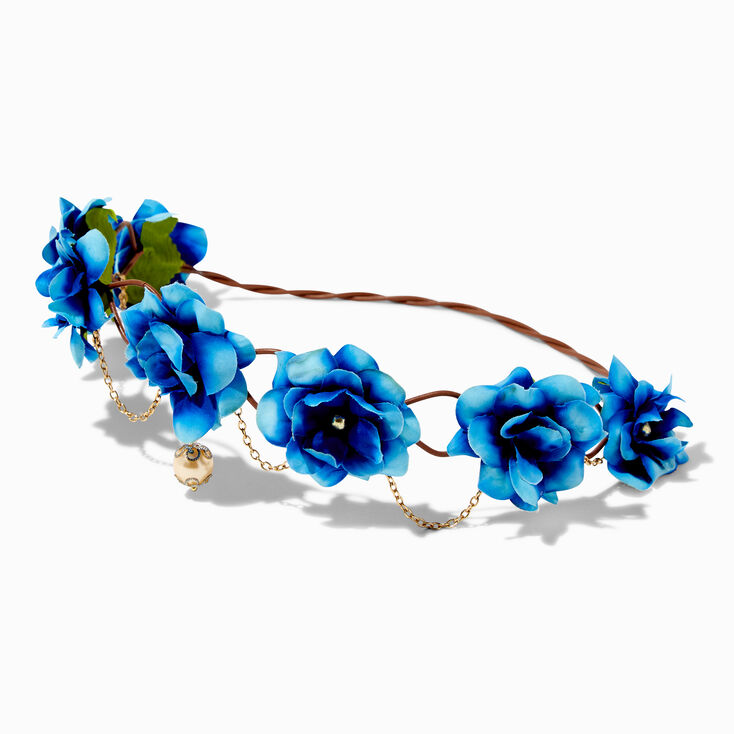 Gold Chain Ombr&eacute; Flower Crown - Blue,