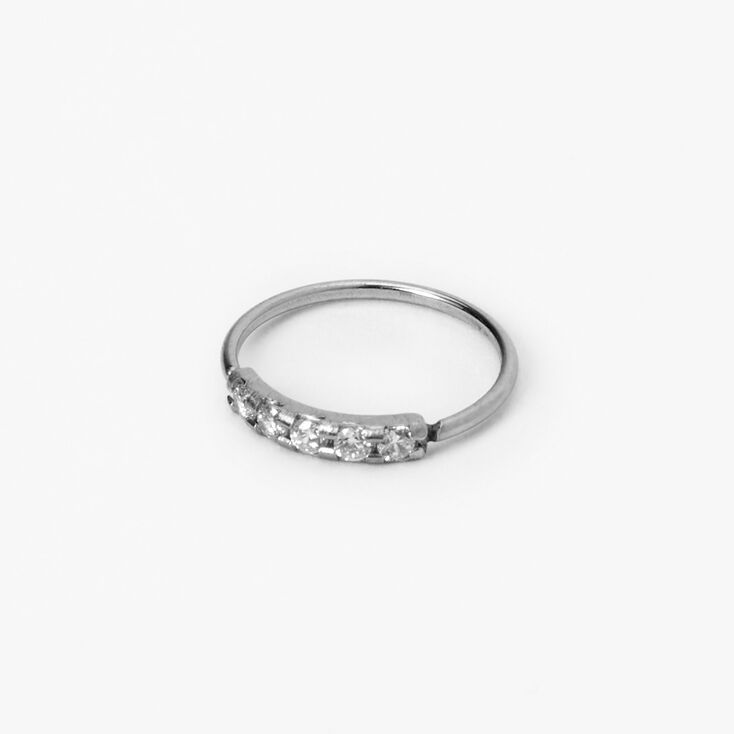 Stainless Steel 20G Crystal Nose Ring,