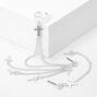 Silver Cross Linear Ear Cuff 3&quot; Drop Earrings,