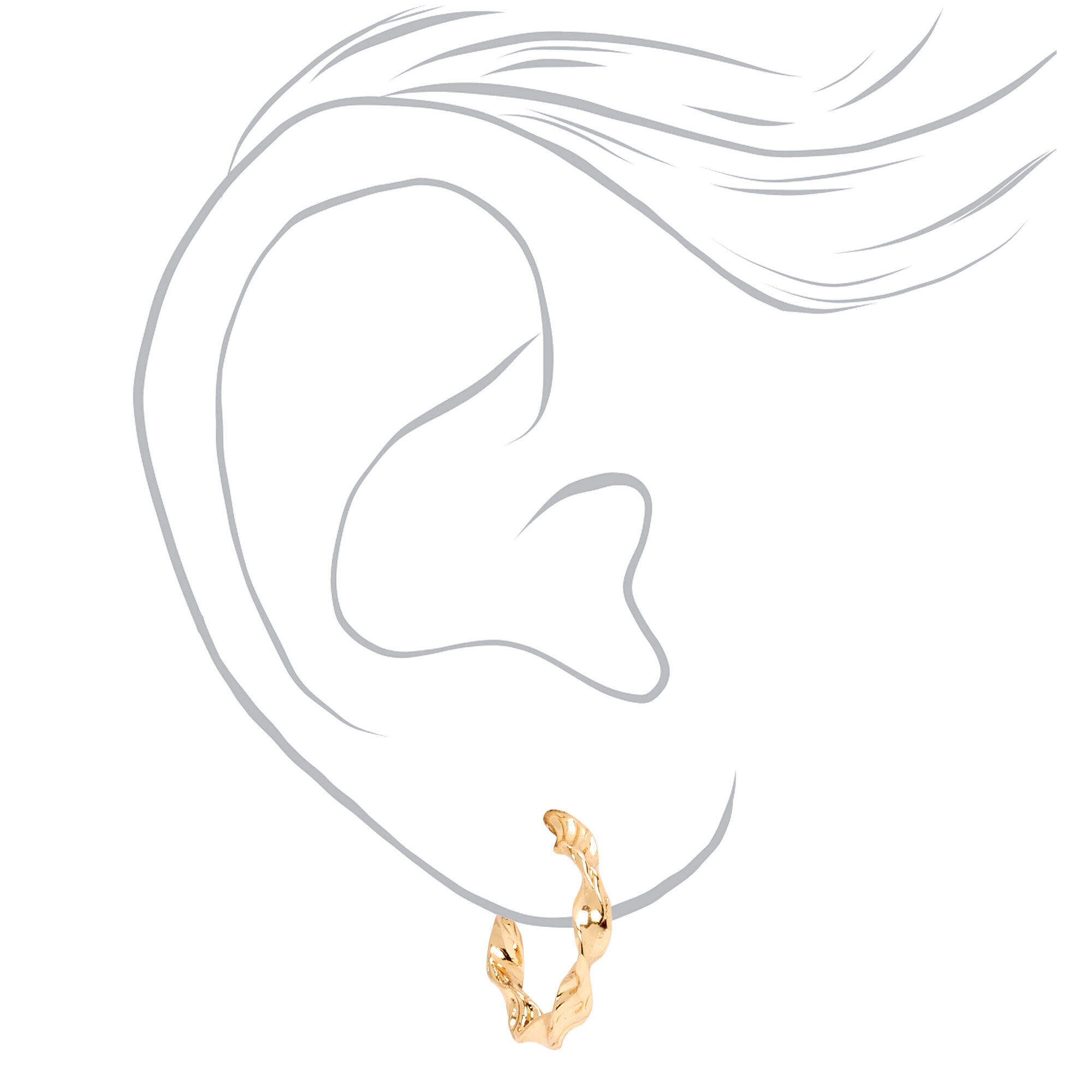 Gold 20MM Twisted Hoop Earrings,