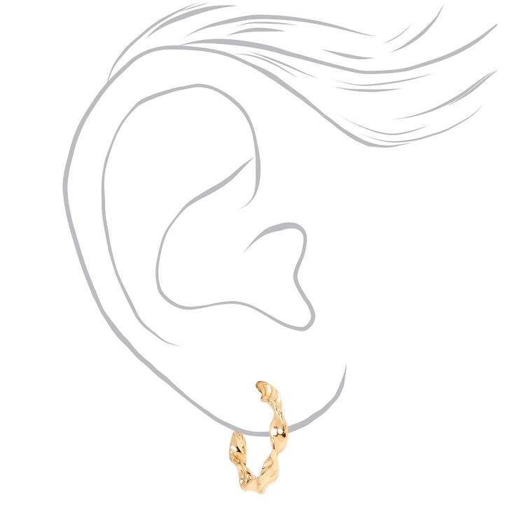 Gold 20MM Twisted Hoop Earrings,