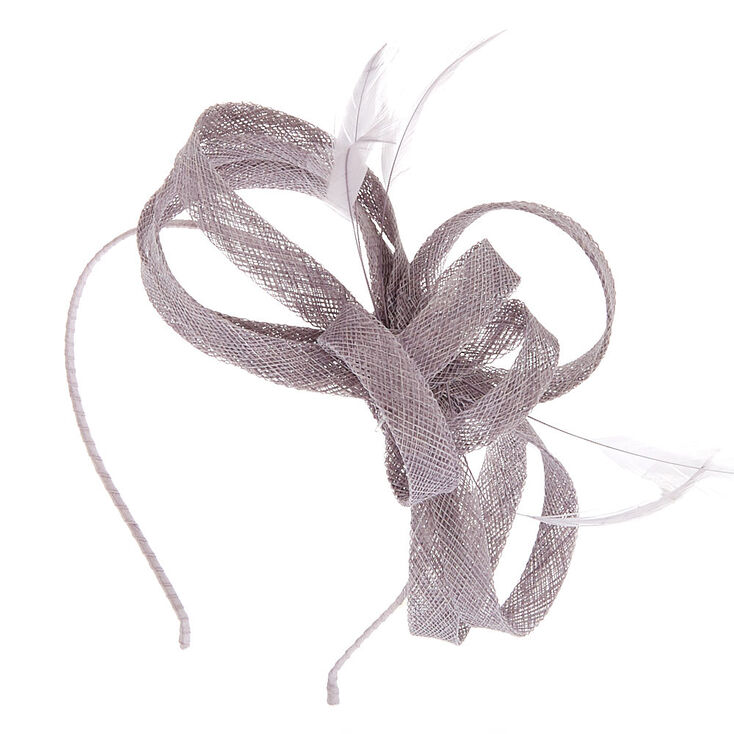 Claire's Serre-tête à nœud gris avec plumes