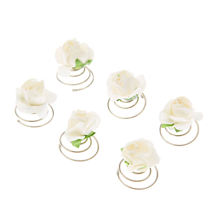 Paper Rose Hair Spinners - White,
