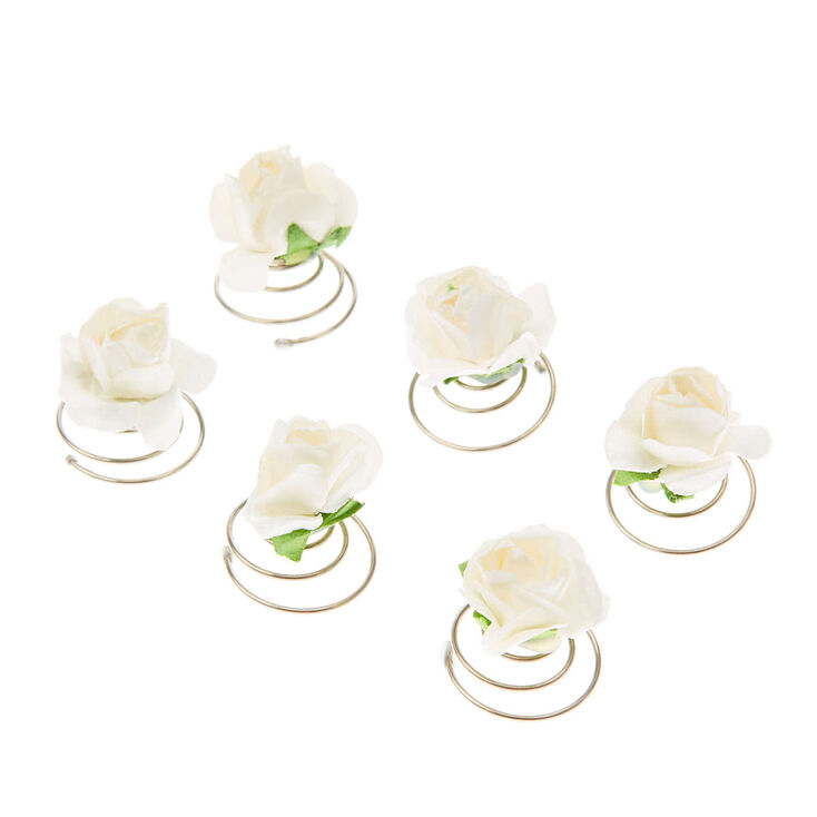 Claire's Spirales à cheveux roses en papier blanc