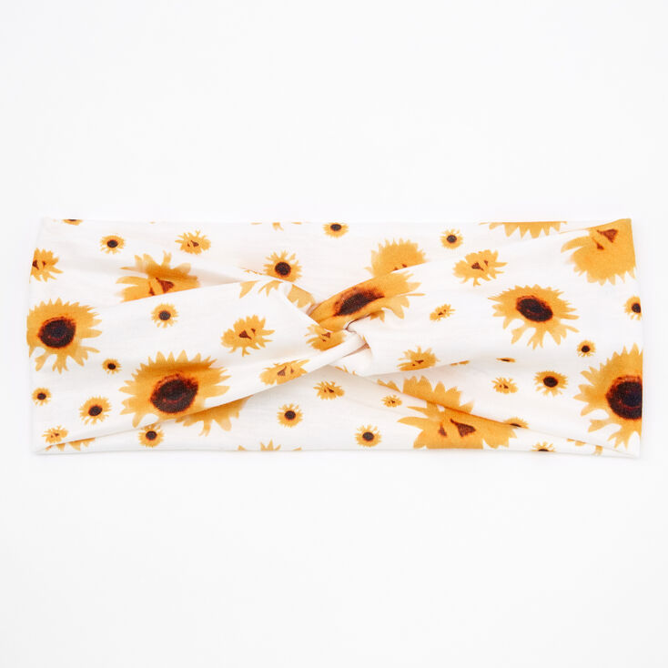 Sunflower Twisted Headwrap - White,