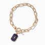 Gold-tone Mood Evil Eye Toggle Chain Bracelet ,