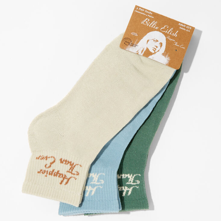 Billie Eilish Happier Than Ever Ankle Socks - 3 Pack,
