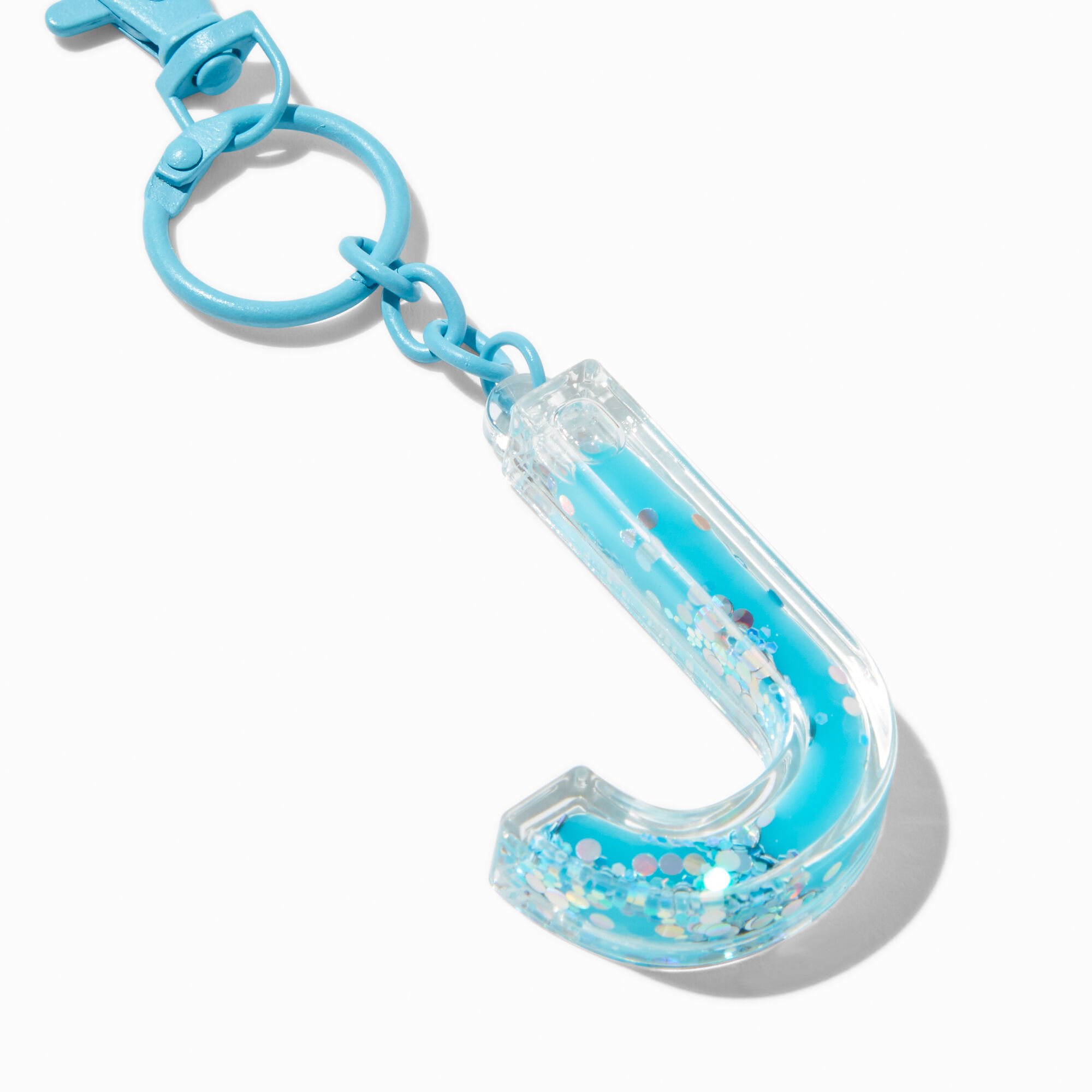 Initial Water-Filled Keychain - J,