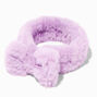 Lilac Furry Makeup Bow Headwrap,