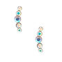 Sterling Silver Iridescent Crystal Crescent Earrings,