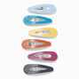 Muted Textured Snap Hair Clips - 6 Pack,