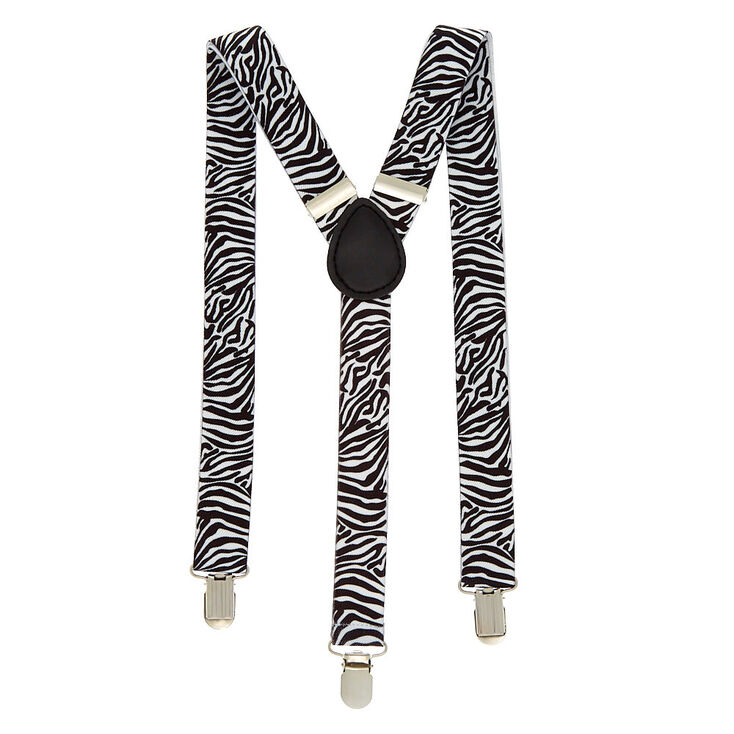 Claire's Bretelles blanches motif zèbre