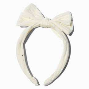 Claire&#39;s Club White Bow Headband,