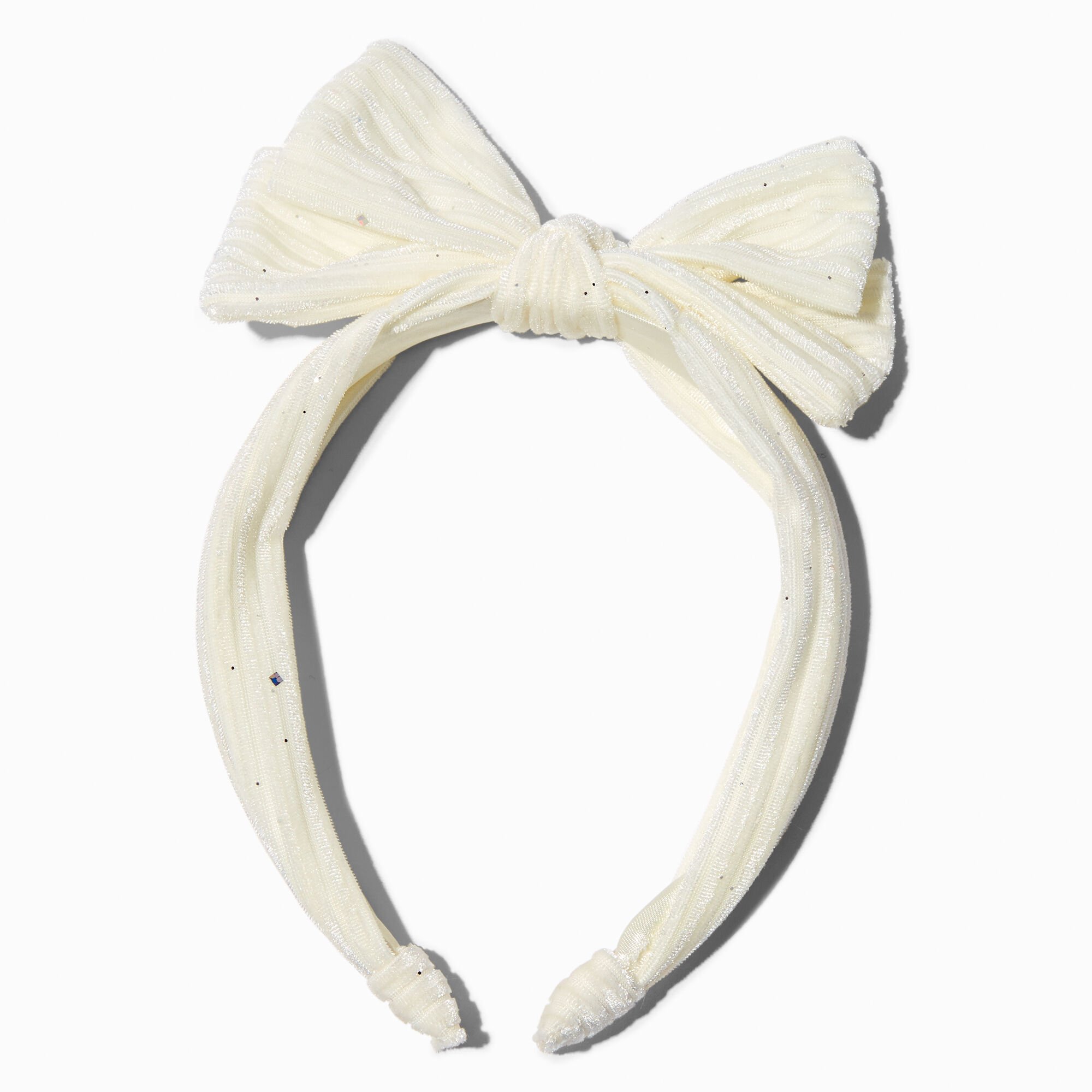 View Claires Club Bow Headband White information