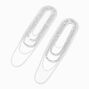 Silver Crystal Race Track 4&quot; Drop Earrings,