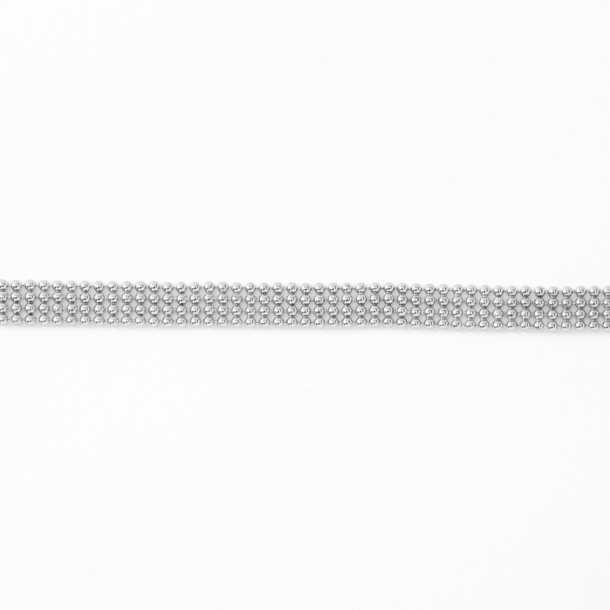 Silver Multi Row Ball Chain Choker Necklace,