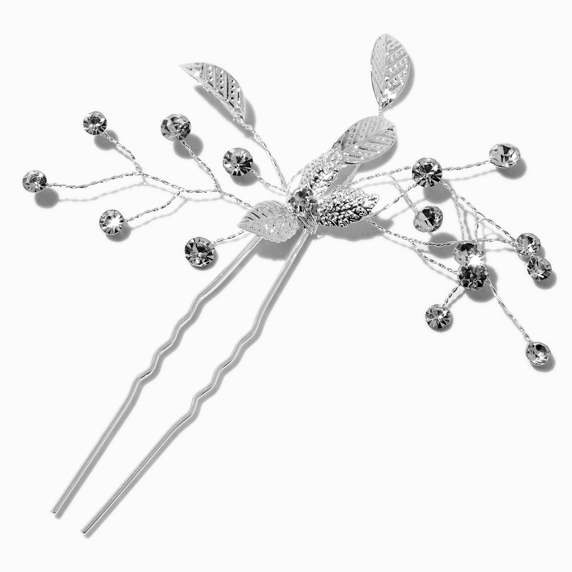Épingles à cheveux gerbes de feuille en strass - Lot de 2,