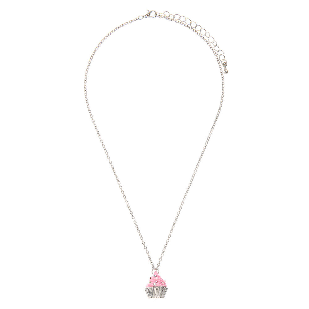 Pink Cupcake Pendant Necklace,