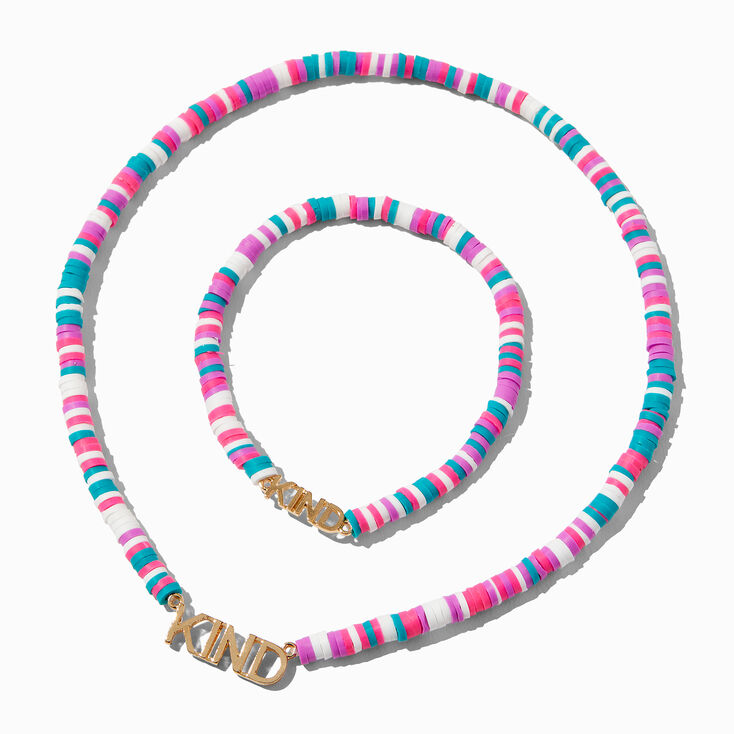 Claire&#39;s Club &quot;Kind&quot; Jewel Tone Beaded Jewellery Set - 2 Pack,