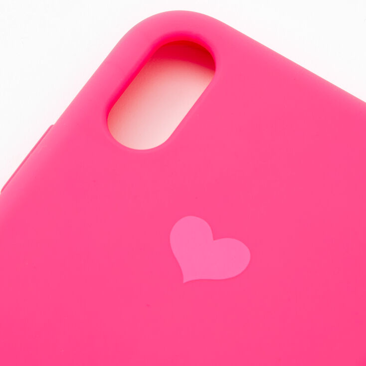 Coque de portable c&oelig;ur rose - Compatible avec iPhone XR,