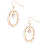 Gold 1.5&quot; Filigree Frame Drop Earrings,