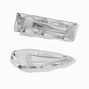 Silver-tone Wave Hair Clips - 2 Pack ,
