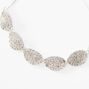 Silver Pave Crystal Leaf Bolo Bracelet,