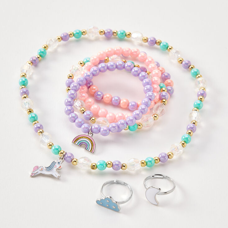 Claire&#39;s Club Rainbow Unicorn Purse &amp; Jewelry Set &#40;7 Pack&#41;,