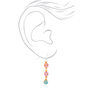 Silver 2&quot; Glitter Donut Drop Earrings,
