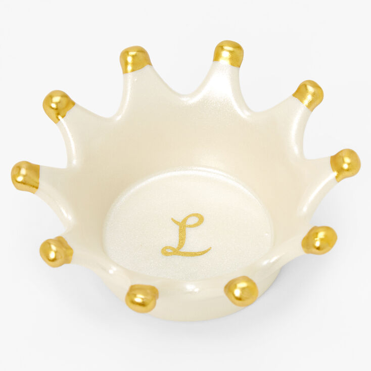 Crown Initial Jewelry Holder Tray - L,