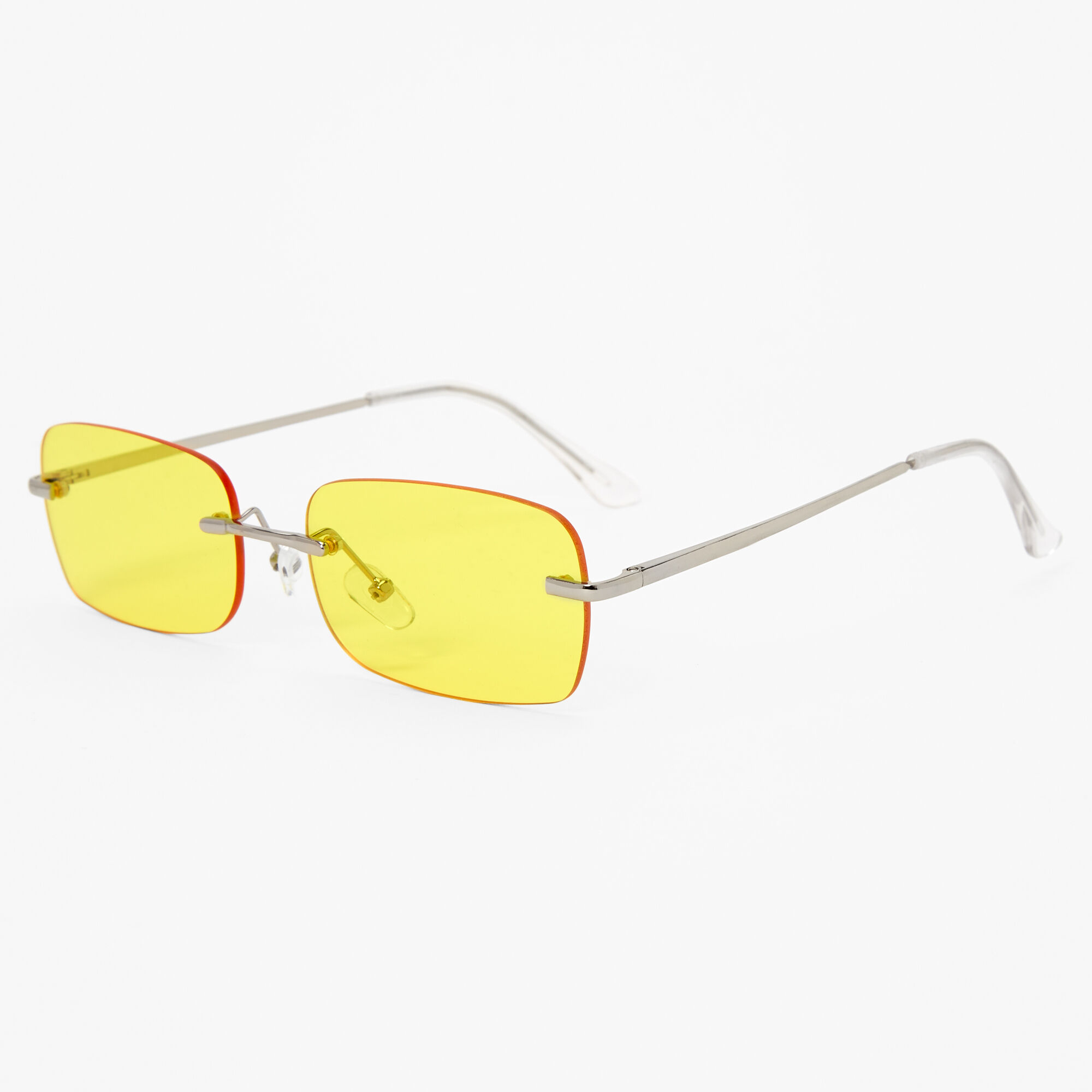 Yellow rimless sunglasses sales