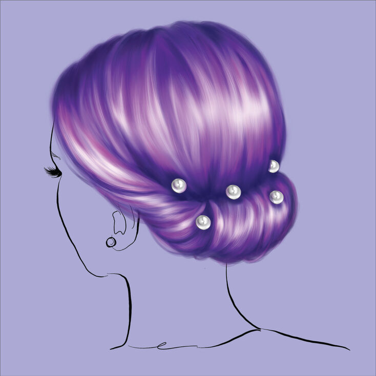 Claire's Kit d’accessoires pour coiffure relevée avec perles d'imitation et chignon