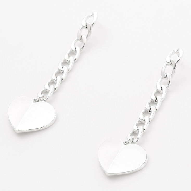 Claire's Pendantes cœur gourmette 5 cm couleur argentée