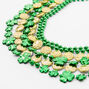 St. Patrick&#39;s Day Green Shamrock Beaded Necklace Set - 6 Pack,