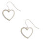 Silver-tone Crystal Heart Drop Earrings,