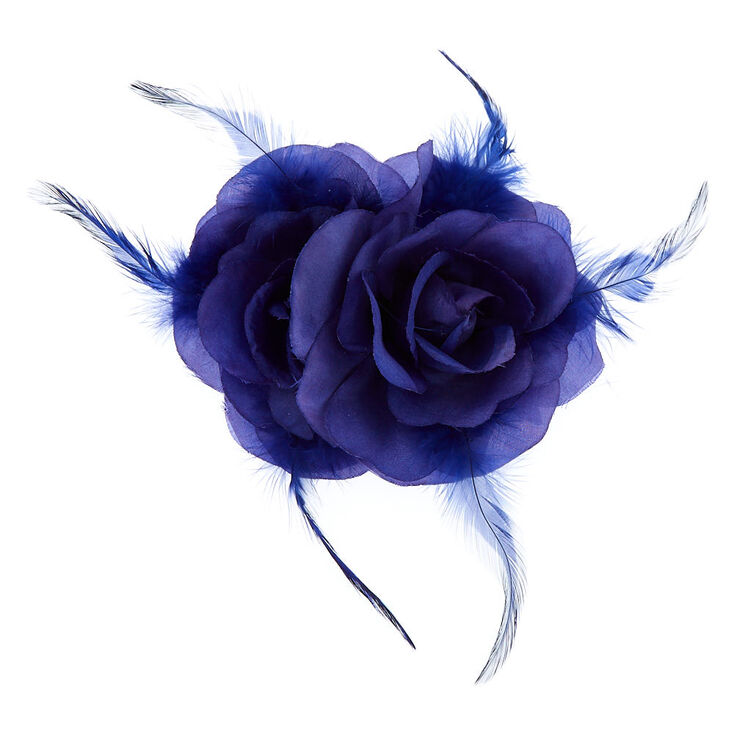 Claire's Barrette à cheveux bleu roi avec deux roses