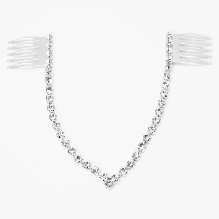 Ornement pour cheveux avec strass en verre couleur argent&eacute;e,