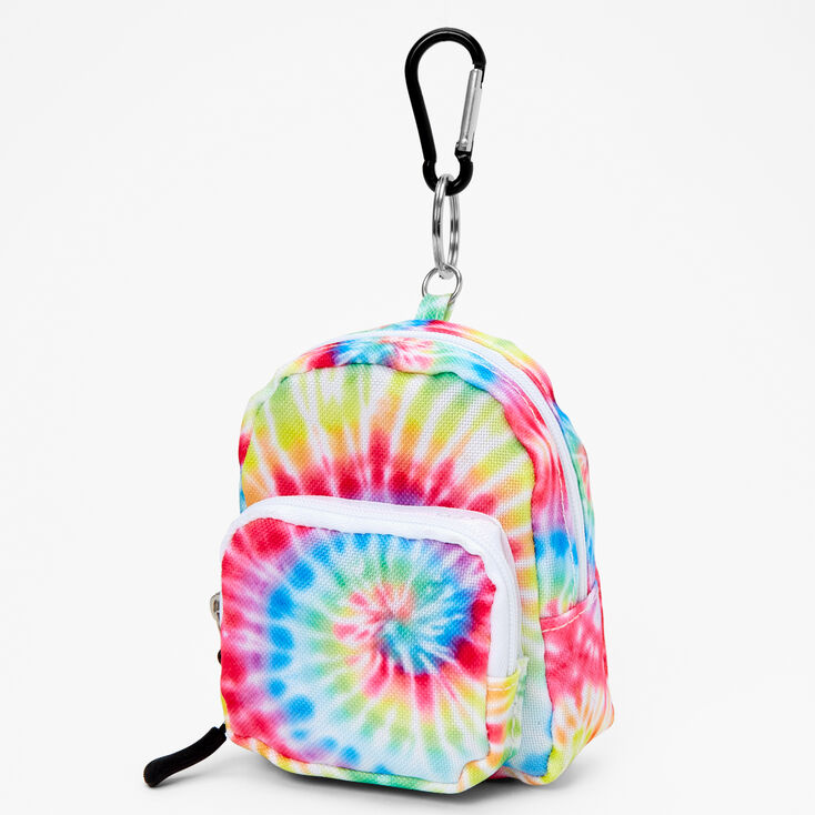 Bright Swirl Tie Dye Mini Backpack Keychain,