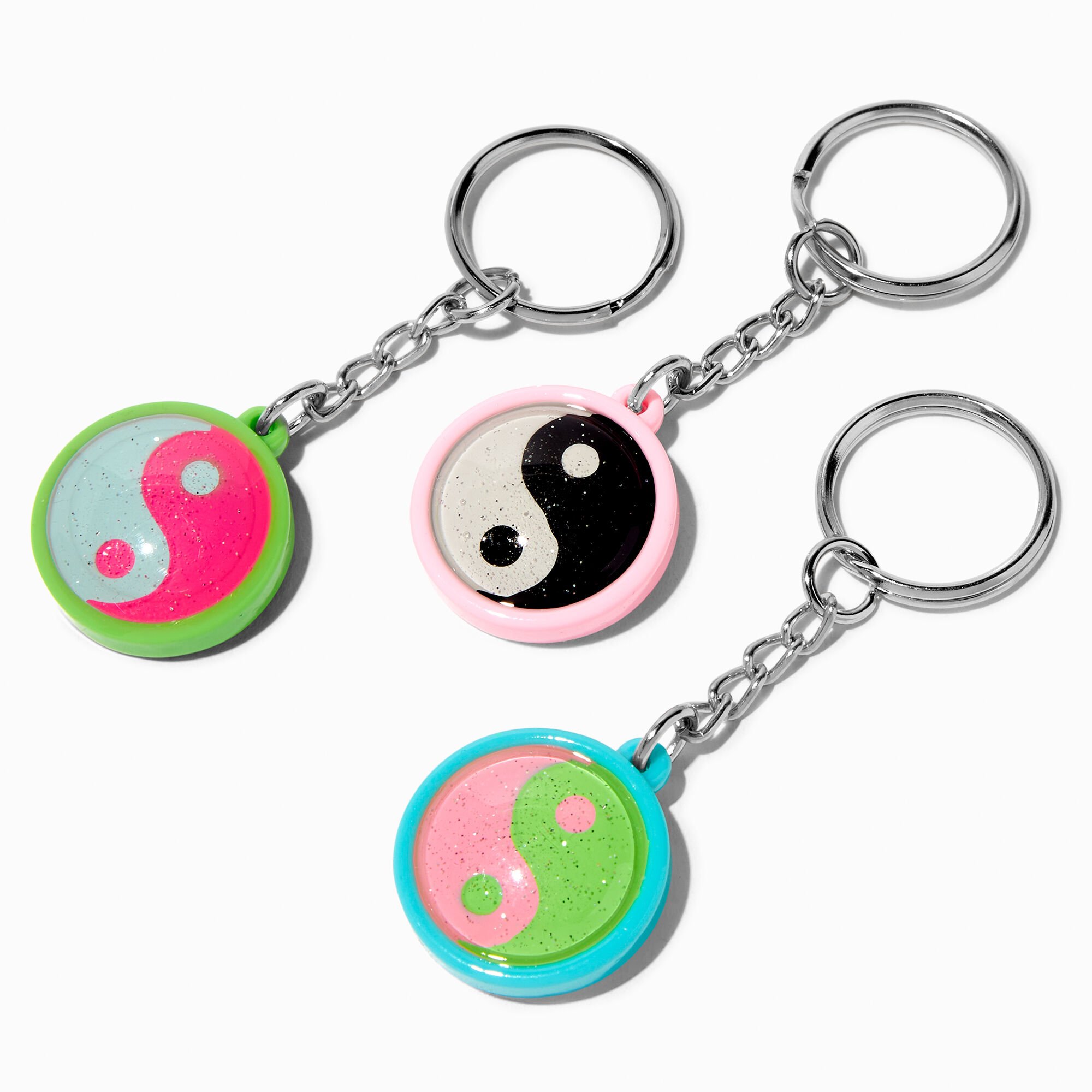 Yin Yang Best Friends Glitter Keychains - 5 Pack,