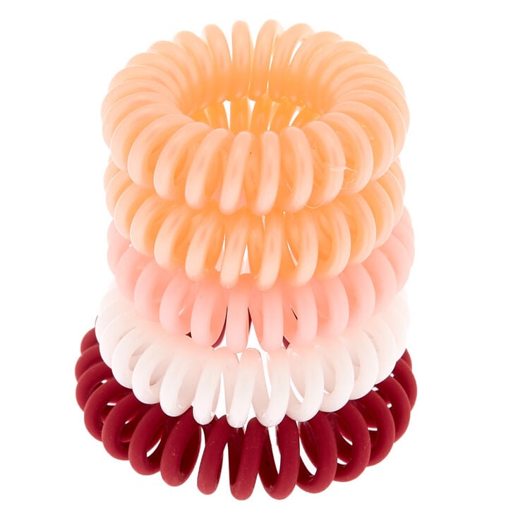Claire's Lot de 5 mini élastiques à cheveux en spirale tons fruits rouges