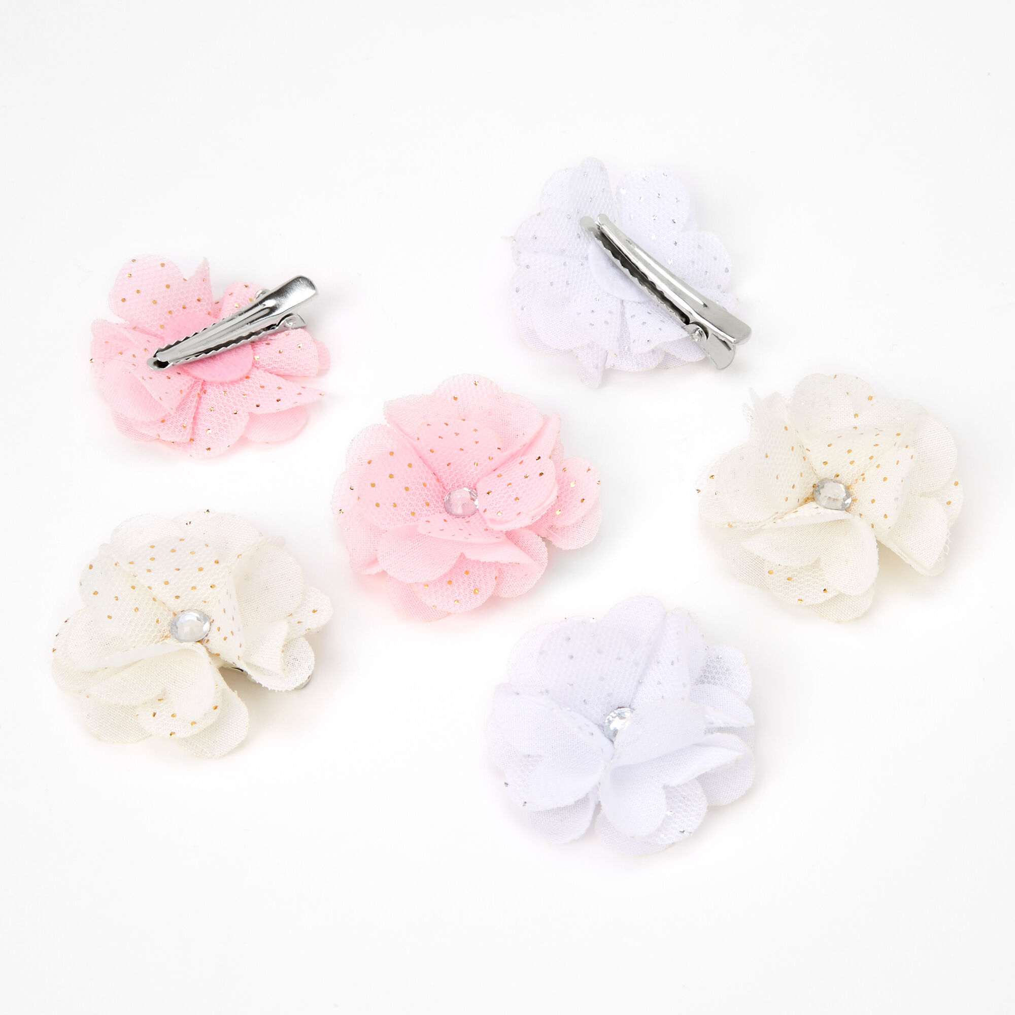 Flower hair shop clips claire's