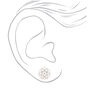 Silver Filigree and Rhinestone Stud Earrings,
