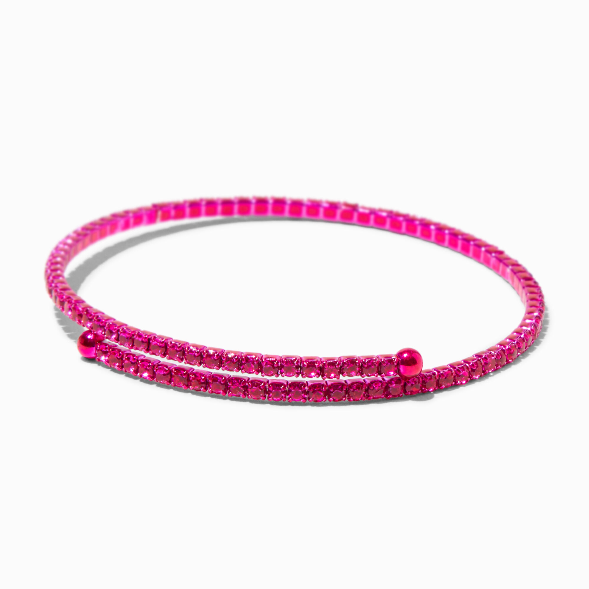 View Claires Crystal Anodized Bangle Bracelet Fuchsia information