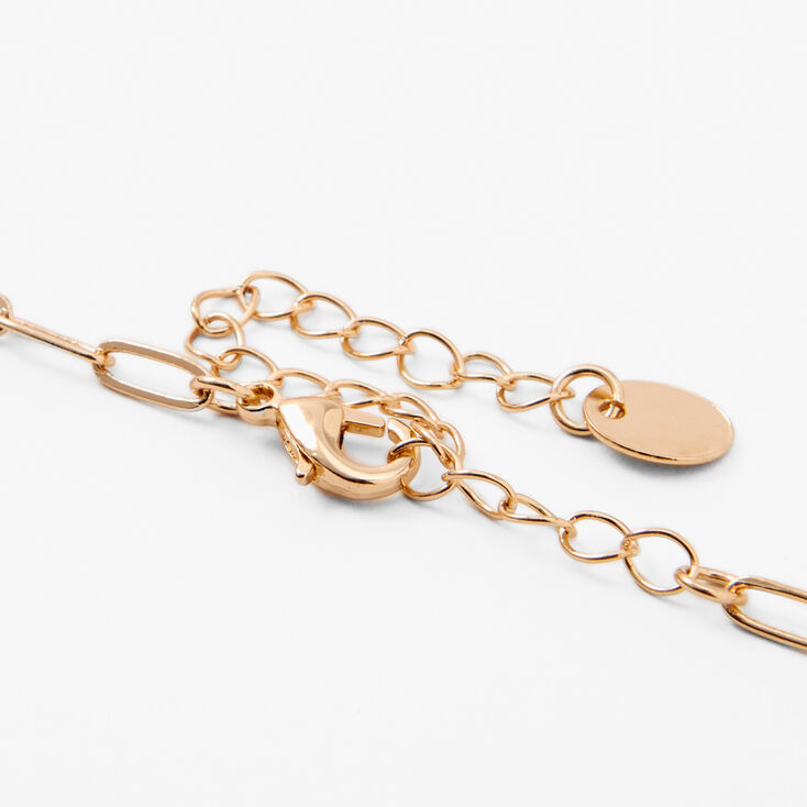 Gold Tropical Palm Charm Choker Necklace,