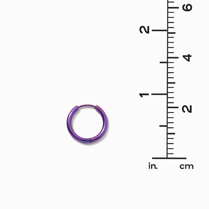 Titanium 12MM Pink Anodized Hoop Earrings,