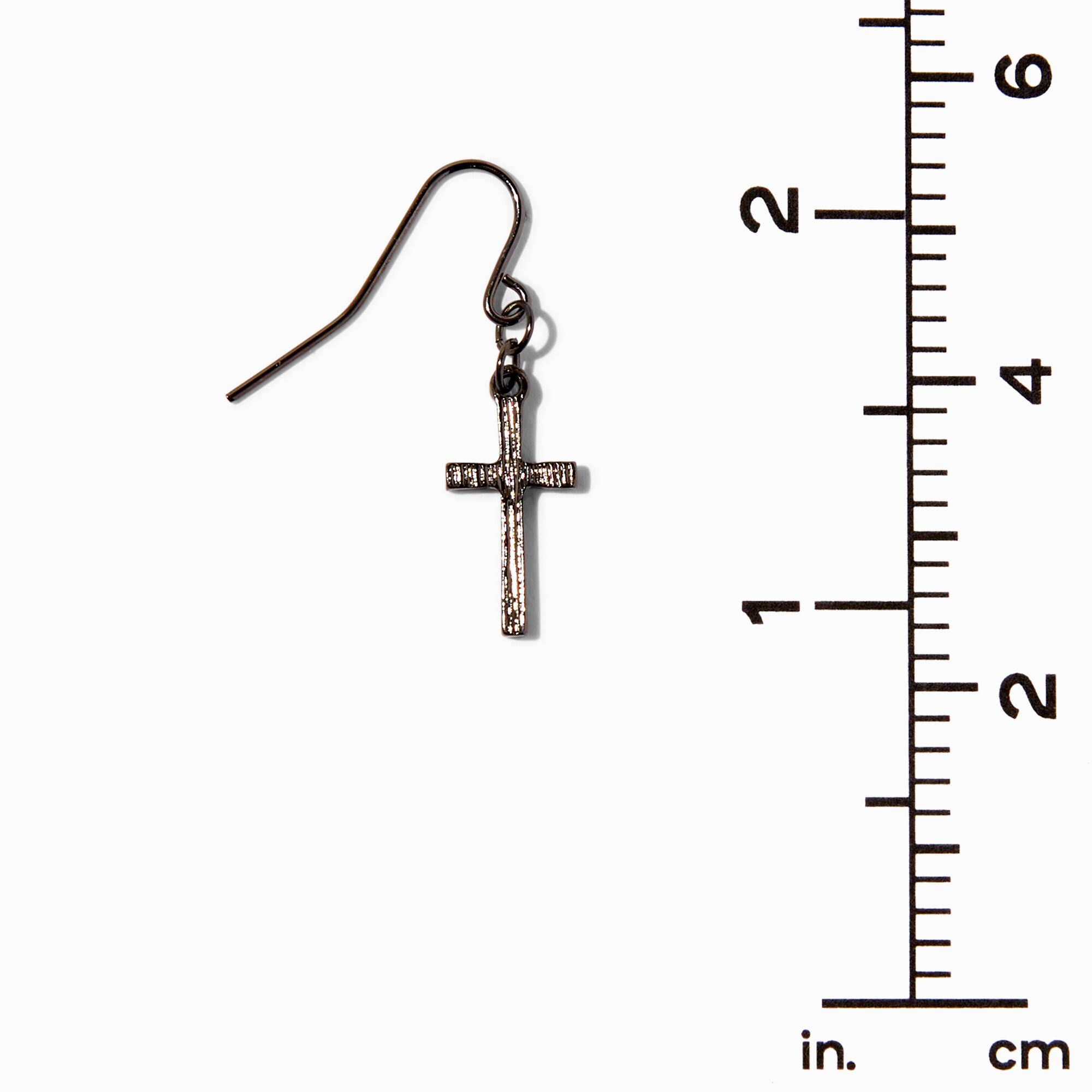 Black Cross 0.5" Drop Earrings,