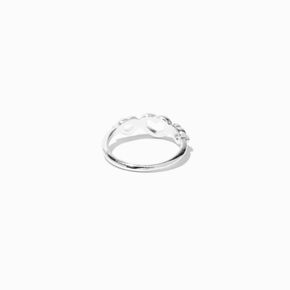 Silver-tone Trio Heart Cutout Midi Ring ,