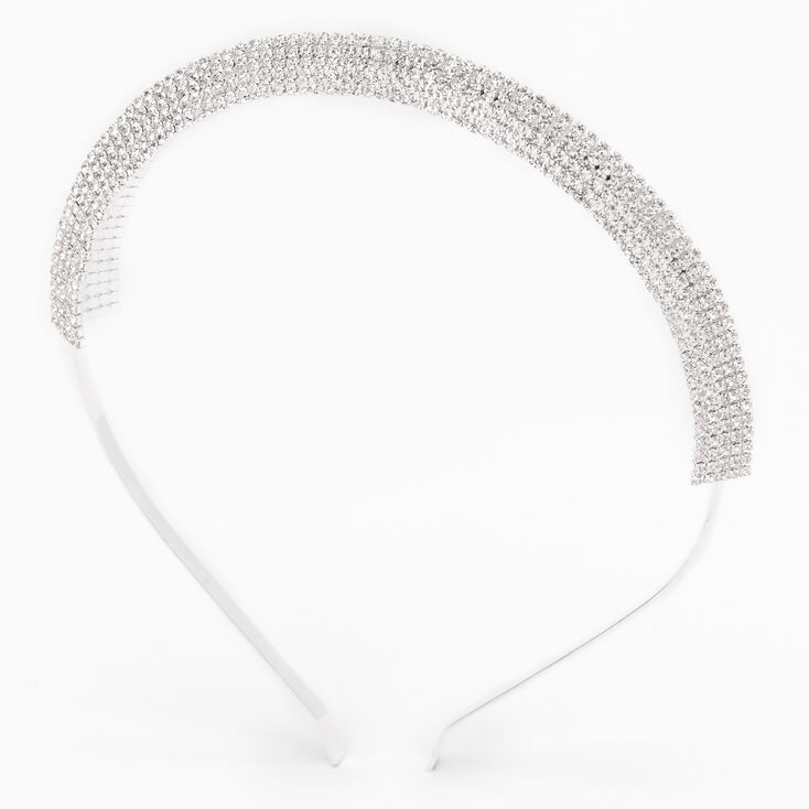 Claire's Serre-tête pyramide strass couleur argentée